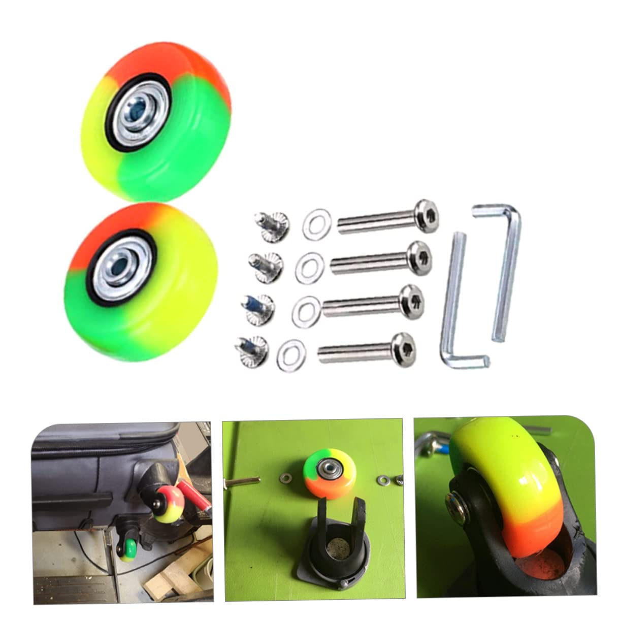 CHILDWEET 2Sets Mute Wheels for Suitcases Luggage Wheel Replacement Rubber Swivel Caster image number 4