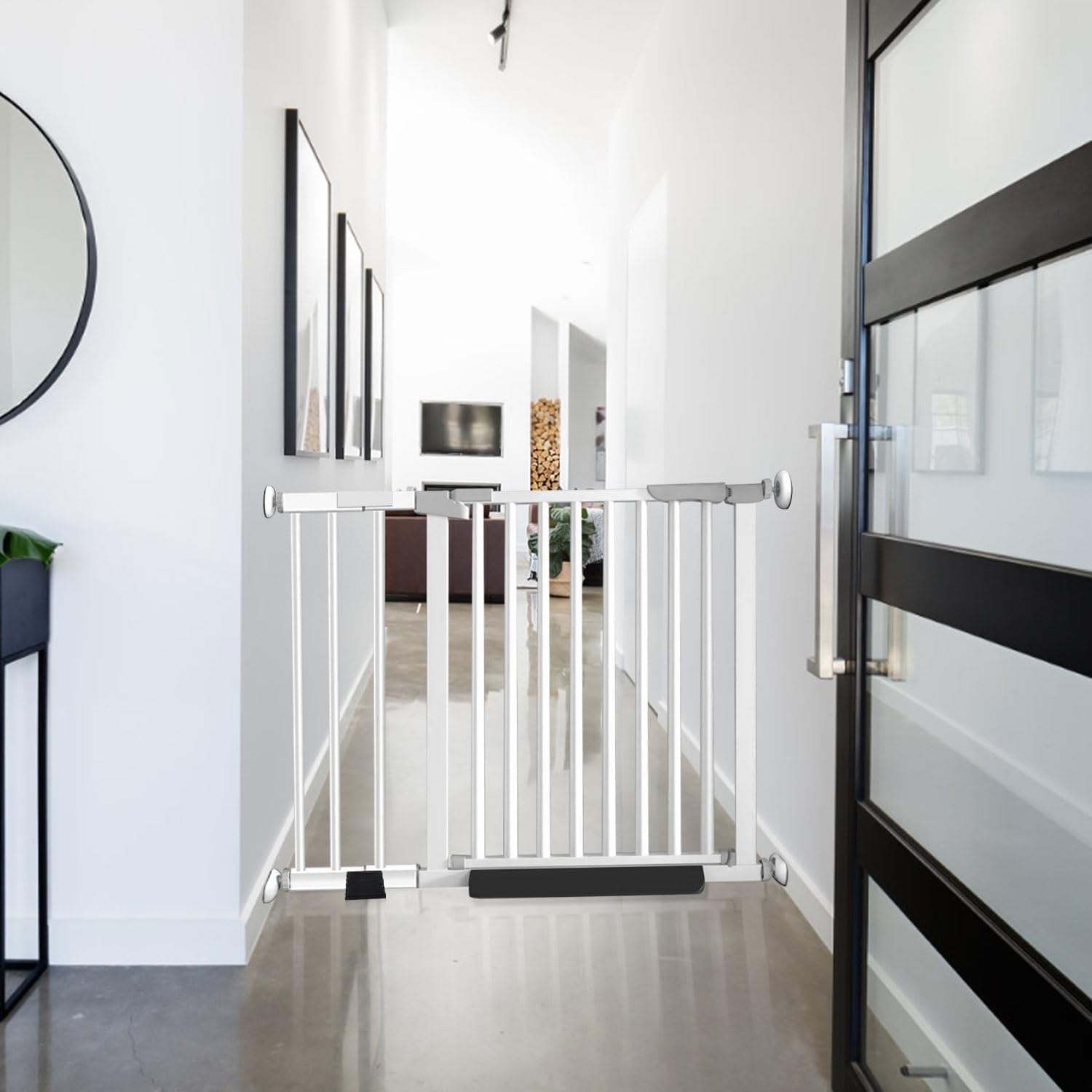 Adjustable Staircase Safety Door, Automatic Closing Pet Door, House Safety First Design, Easy Installation, Indoor Pet Door, No Drilling Pressure Fixing System (76Cm High) image number 3