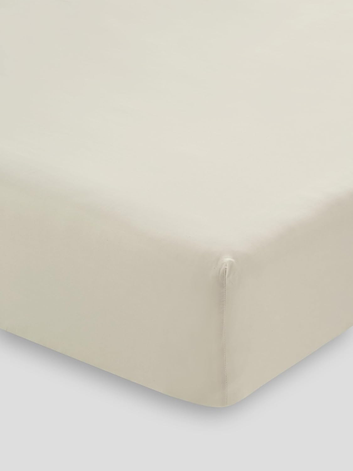 Linen House 300TC Cotton Percale Single Bed Fitted Sheet, White
