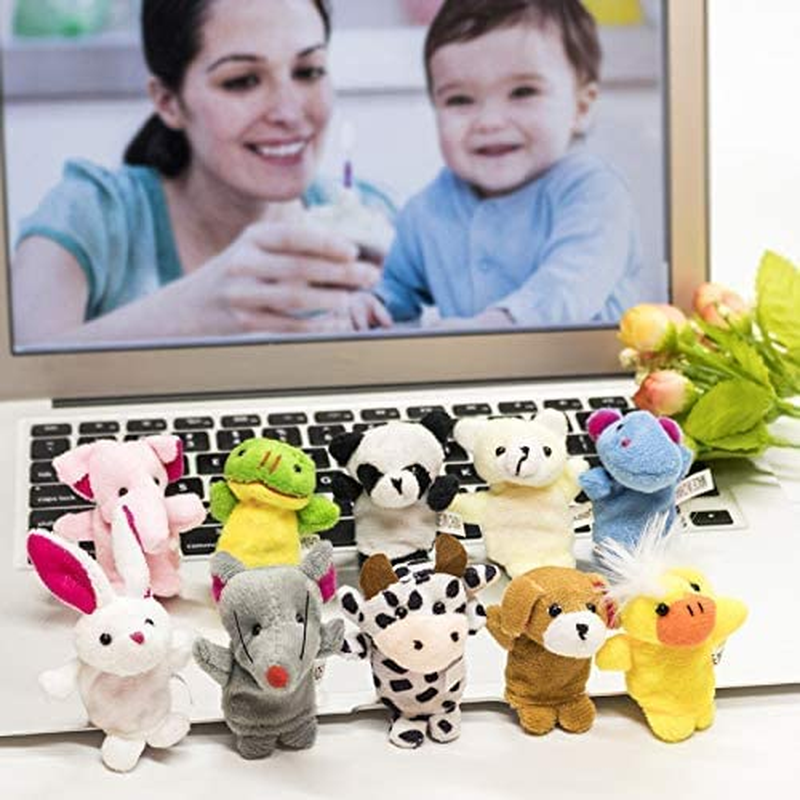 Animal Finger Puppets Set (10PCS), Velvet Animal Finger Puppets for Toddlers, Velvet Cute Cartoon Hand Animals Style Educational Toys Cloth Velvet Puppets Doll Mini Animals Zoo Babies Storytime Toy image number 3