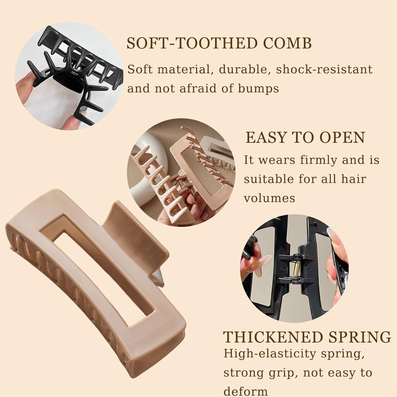 Ueiykoz 4PCS Cloud Claw Clips,Soft & Flexible Claw Clip Large Non-Slip Hair Clip for Women,Strong Hold for Thick Thin Curly Hair Styling Accessories image number 4