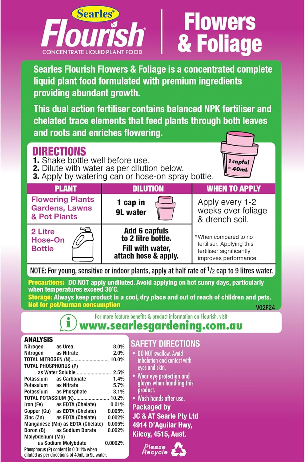 Flourish Liq Fertiliser - Flower & Foliage 1Litre image number 2