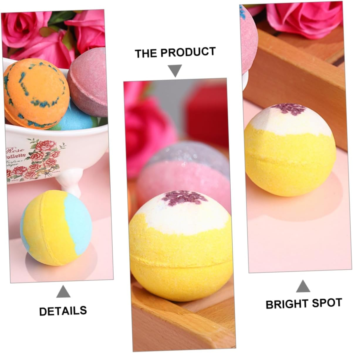 6Pcs Bath Bath Ball Boys and Girls Bubble Bombs Natural Spa Bubble Salt Balls image number 4