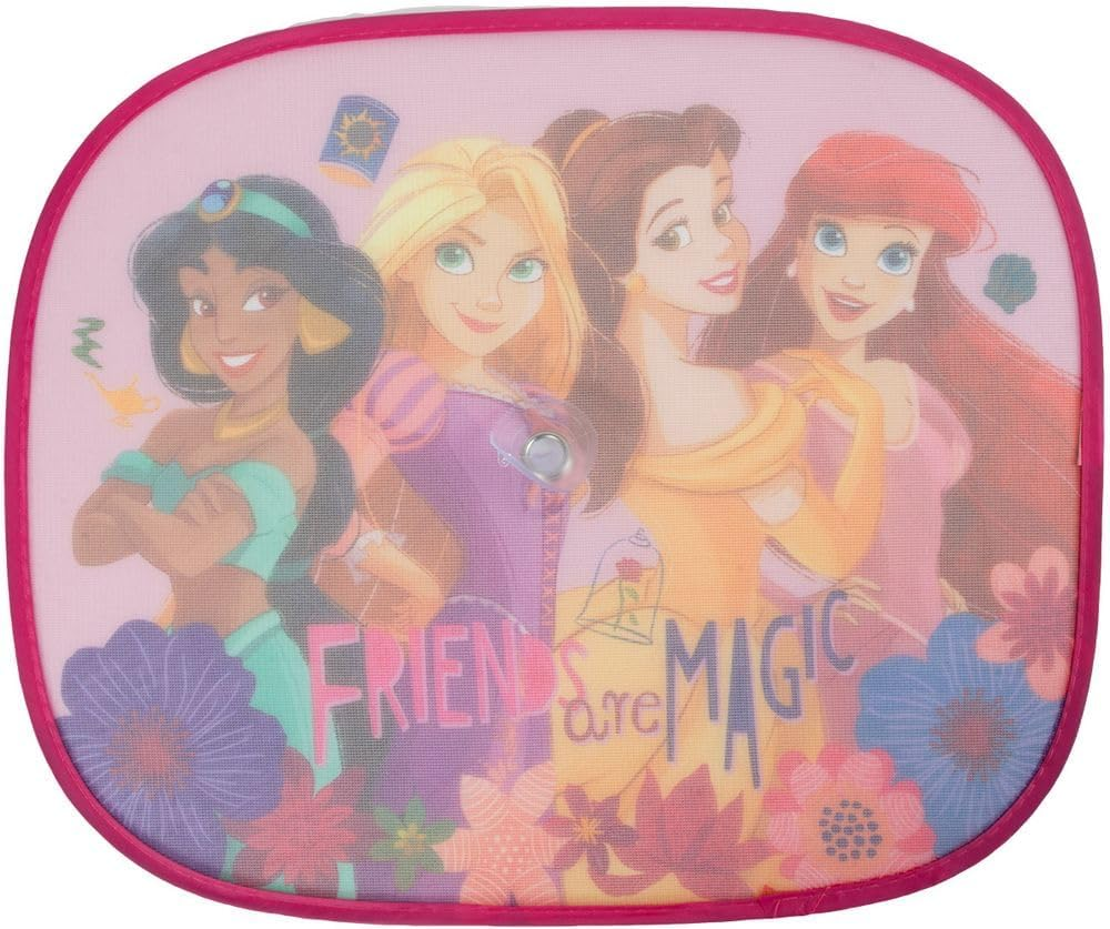 Disney Princess Girls 44 X 35Cm Side Awnings with Jasmine Rapunzel Belle Ariel Graphics on Pink Background image number 5