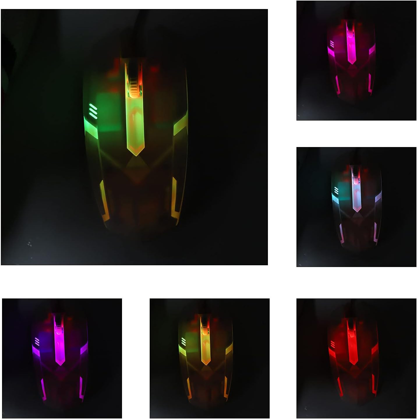 USB Wired Mouse,Portable RGB Backlight,Ergonomic Computer Gaming Mouse Mice,For Laptop Pc,For XP/7/8/10 (White) image number 6