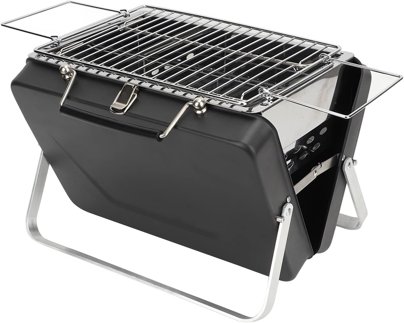 Portable Charcoal Grill, Mini 410 Stainless Stee Portable Charcoal BBQ Grill for Outdoor Cooking image number 4