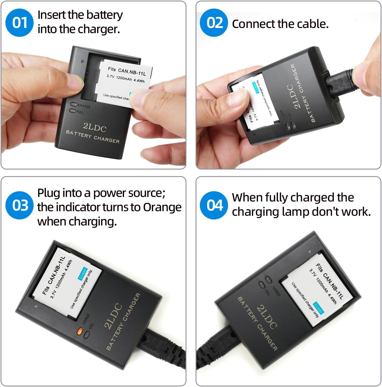 CB-2LD CB-2LDC CB-2LF Battery Charger for NB-11L NB-11LH Battery Compatible with Canon Powershot ELPH 110 130 340 350 360 HS, A2300 A2400 A2500 A2600 A3400 A3500 A4000 Is, IXUS 160 162 185 240 285 HS image number 4