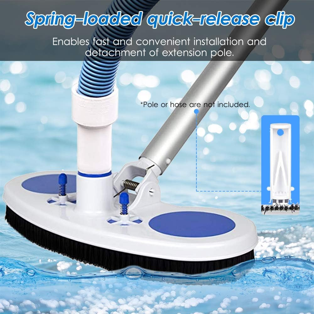 13.5-Inch Pool Vacuum Head Inground above Ground Vinyl Pool Vacuum Brush Head Spa Vacuum Attachment Cleaning Tool with Weighted Base and Brushes GTRH image number 2