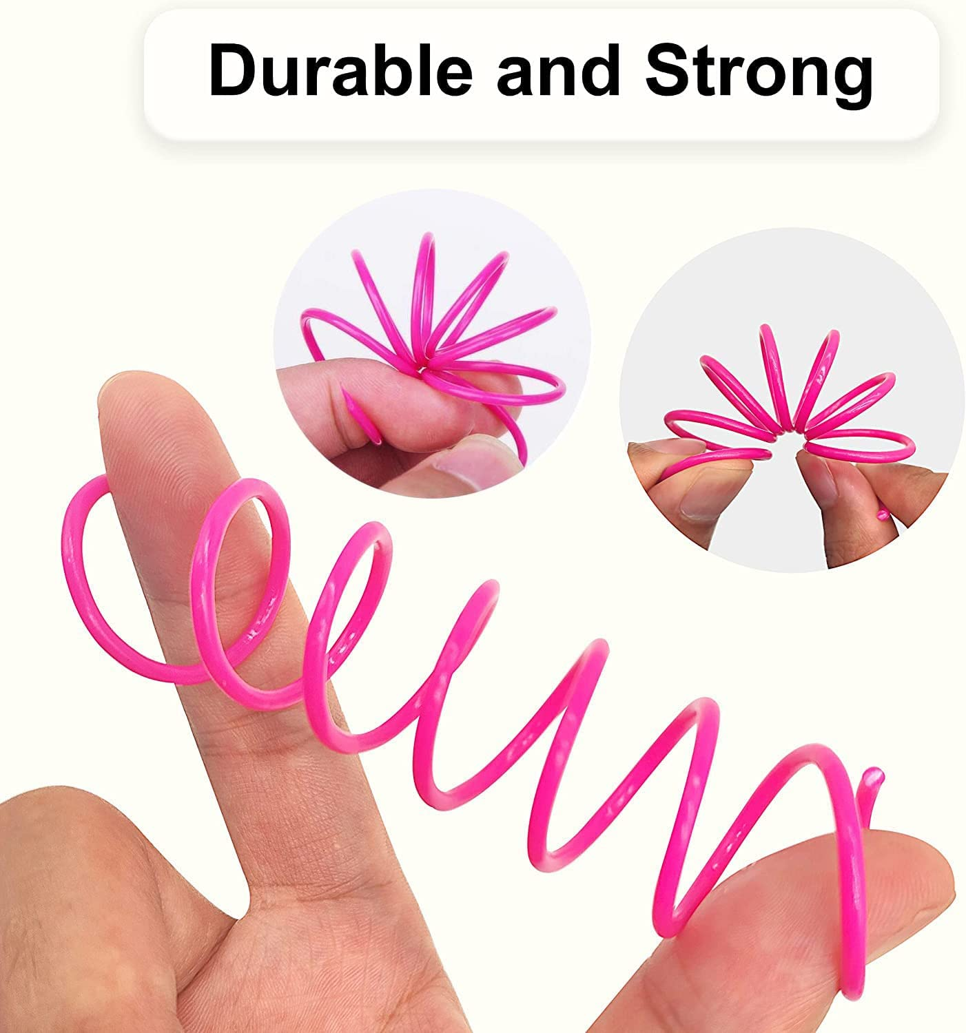 WALFESHOO 16PCS Cat Spiral Spring,Cat Creative Toy to Kill Time and Keep Fit Interactive Cat Toy Durable Heavy Plastic Spring Colorful Springs Cat Toy for Swatting, Biting, Hunting Kitten Toys image number 2