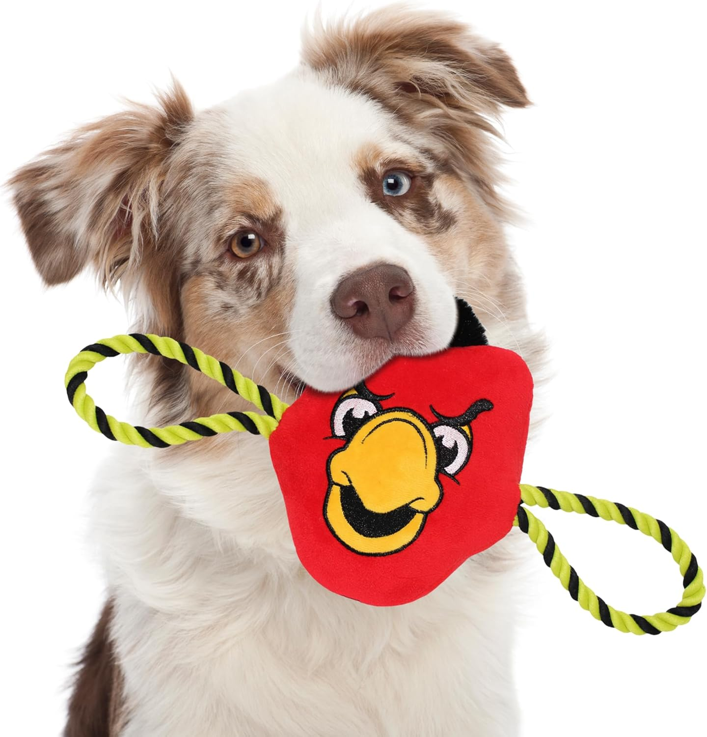 Pets First NBA Atlanta Hawks Mascot Toy for Dogs & Cats. Cute & Entertaining Face with Heavy-Duty Ropes. 7" Chewy Cartoon Toy with Inner Squeaker