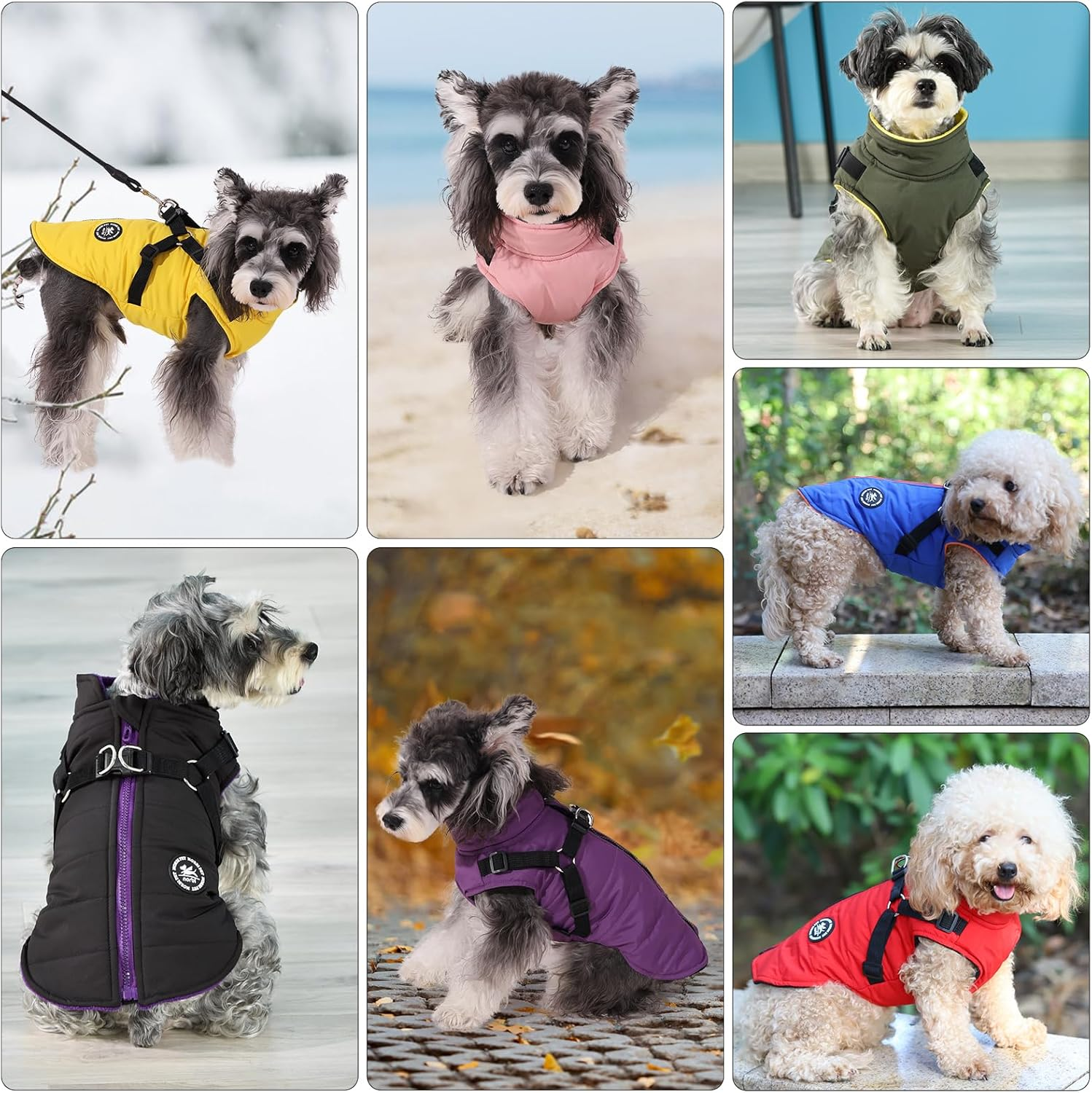 Norbi Dog Winter Coat with Harness Built In, Waterproof Windproof Jacket, Warm Puffer Vest for Small Medium Large Dogs, All Weather Cold Weather Gear for Walking(Black, M) image number 5