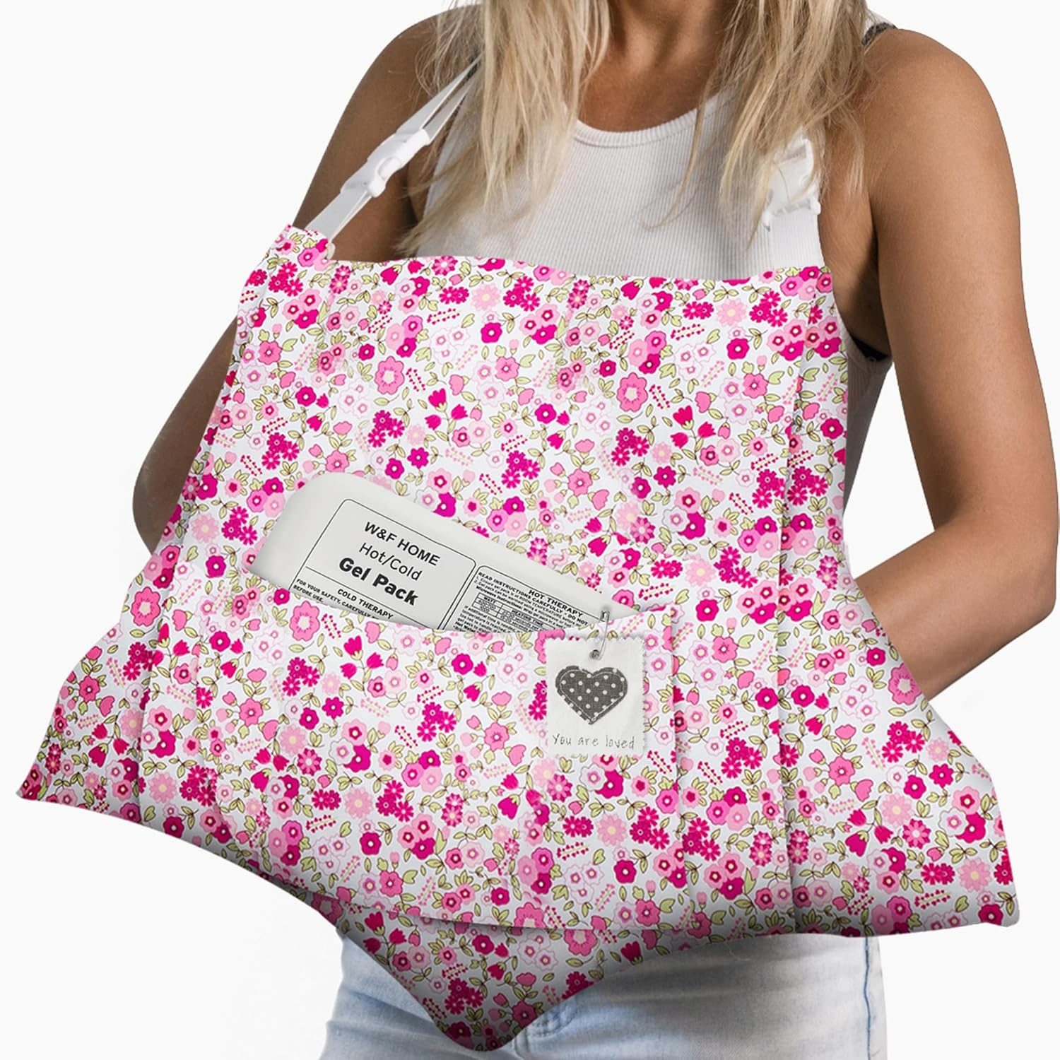 Hysterectomy Pillow for Abdominal Surgery, C Section Pillows, Post Hysterectomy Recovery Must Haves, Recovery Gifts Products, after Surgeries Tummy Tuck Pillow, Heart Surgery Pillows - Pink Flower image number 1