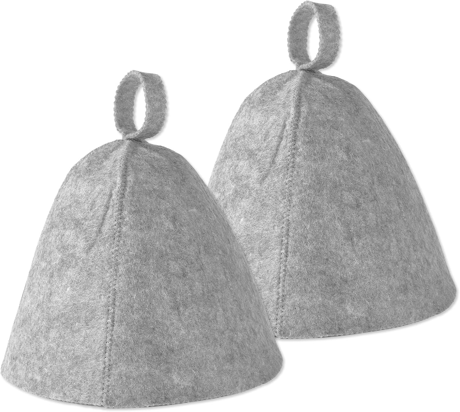 Lasuroa 2Pcs Sauna Hats, Felted Sauna Hat Banya Sauna Cap Steam Russian Sauna Cap Felt Sauna Hat Set Steam Bath Shower Sauna Accessories Universal for Women Men (Grey)
