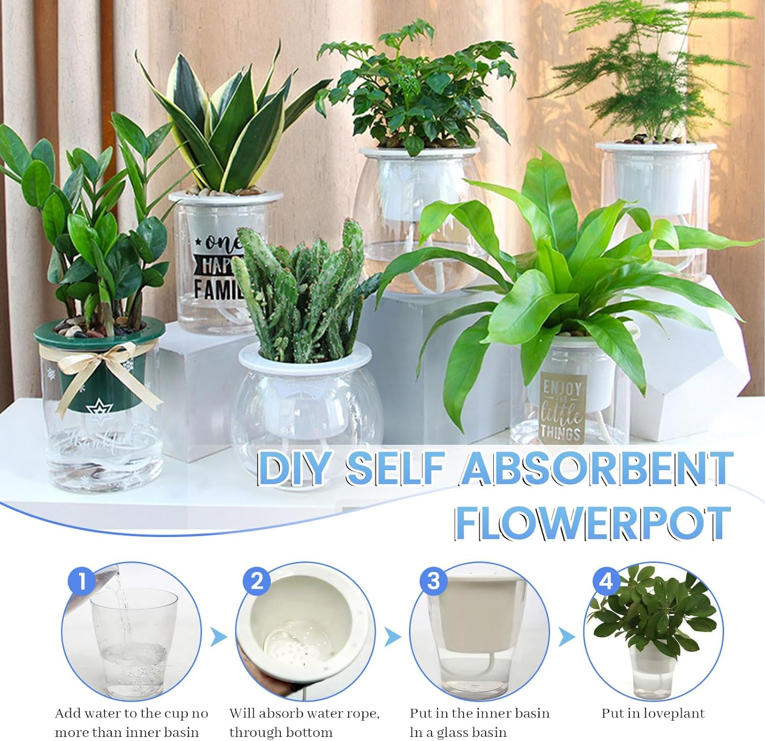 130 Feet Self Watering Wick Cord for Plants, 4Mm Self Watering Planter Insert, Self Watering Cotton Rope Plant Water for Vocation, Automatic Plant Water Indoor (130 Feet)