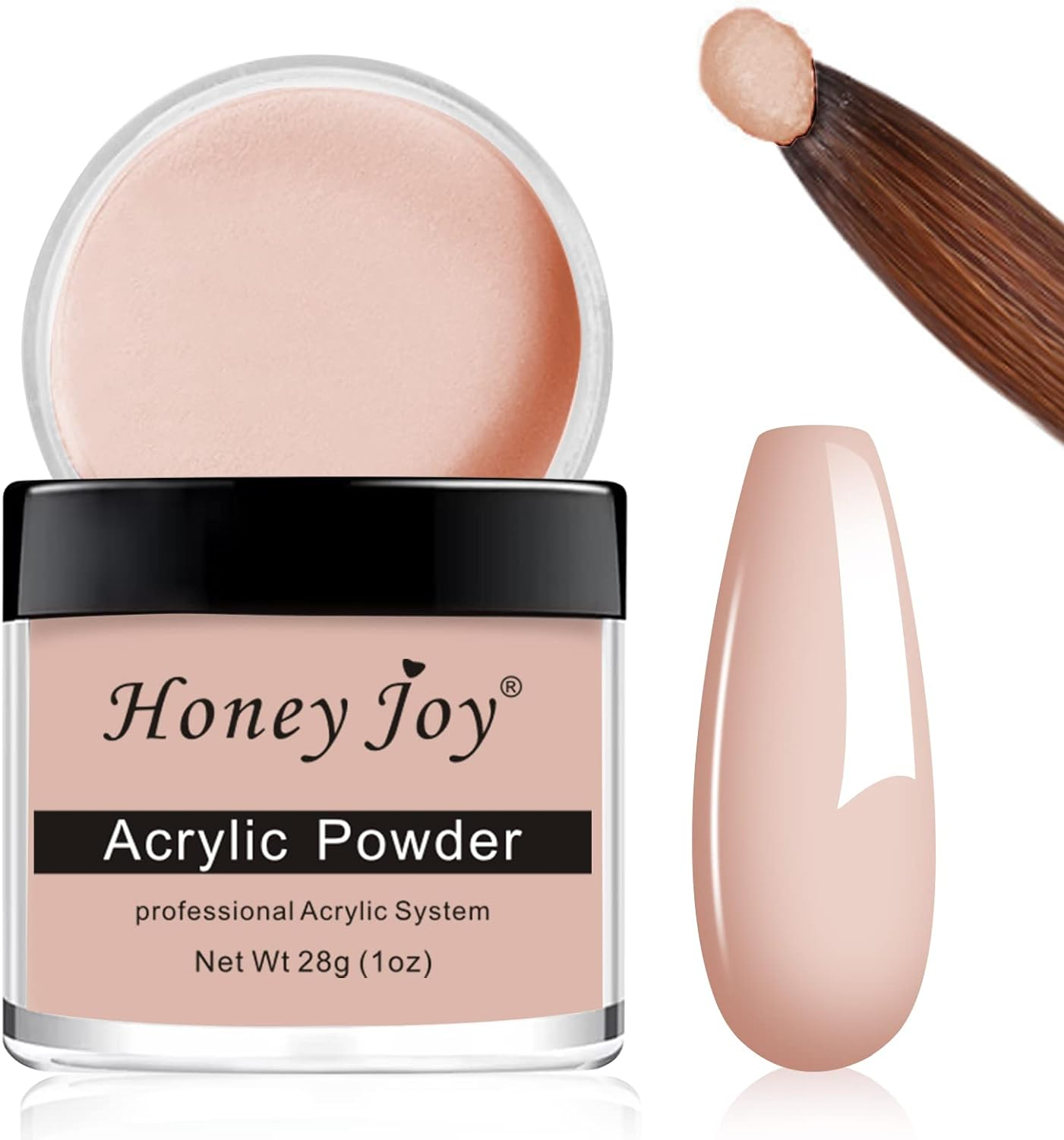 28G/Box Acrylic Powder Professional White Clear Black Nude Acrylic Nail French Manicure Powder for Nail Extension Acrylic Nail System,Hj-Nap016 (Black)