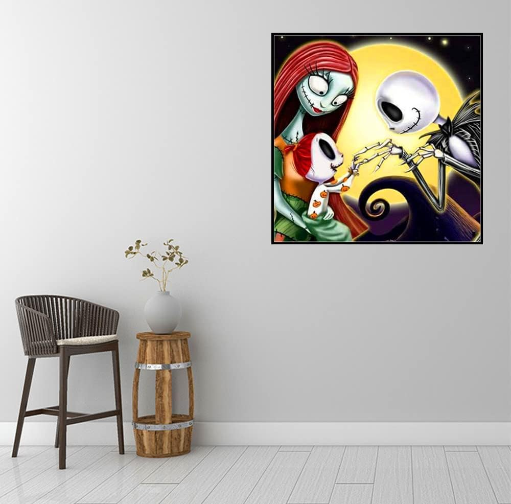 5D DIY Diamond Painting Kits, for Kids & Adults,Cartoon Skull Diamond Painting round Full Drill Diamond Point Art Crafts Home Wall Decoration 15.8 X 15.8Inch image number 5