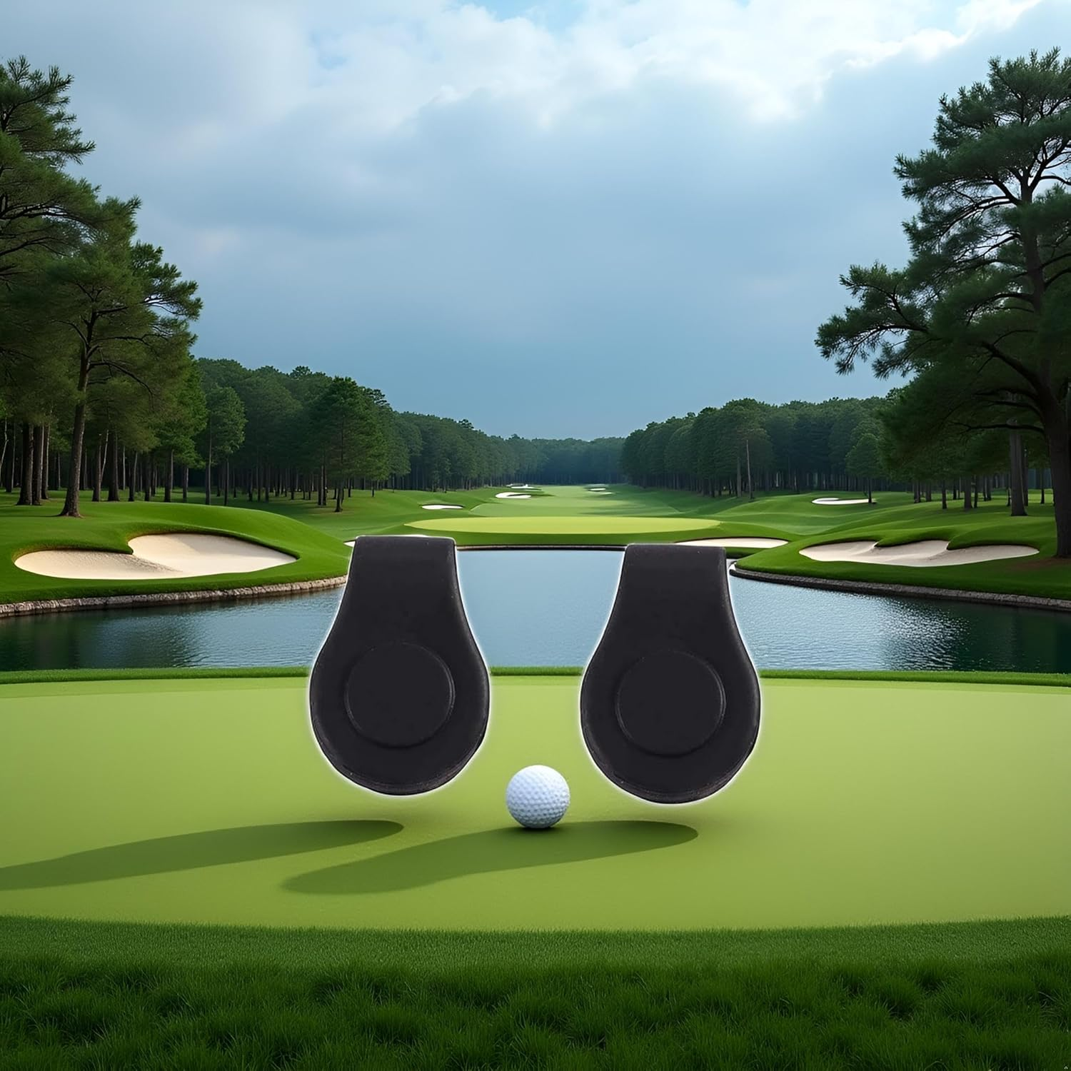 Puryupearl 2 Pcs Black Silicone Golf Hat Clip, Golf Cap Clip Golf Accessories Golf Gift Golf Ball Marker for Men Women Silicone Ball Marker Holder Golf Ball Markers On-Course Accessories image number 1