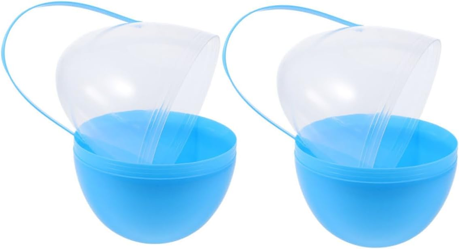 PLAFOPE 2 PC Jumbo Easter Egg Giant Plastic Eggs with Handles Large Containers Plastic Egg Shaped Buckets Baskets for Easter Hunt Party Favor Decoration Yellow