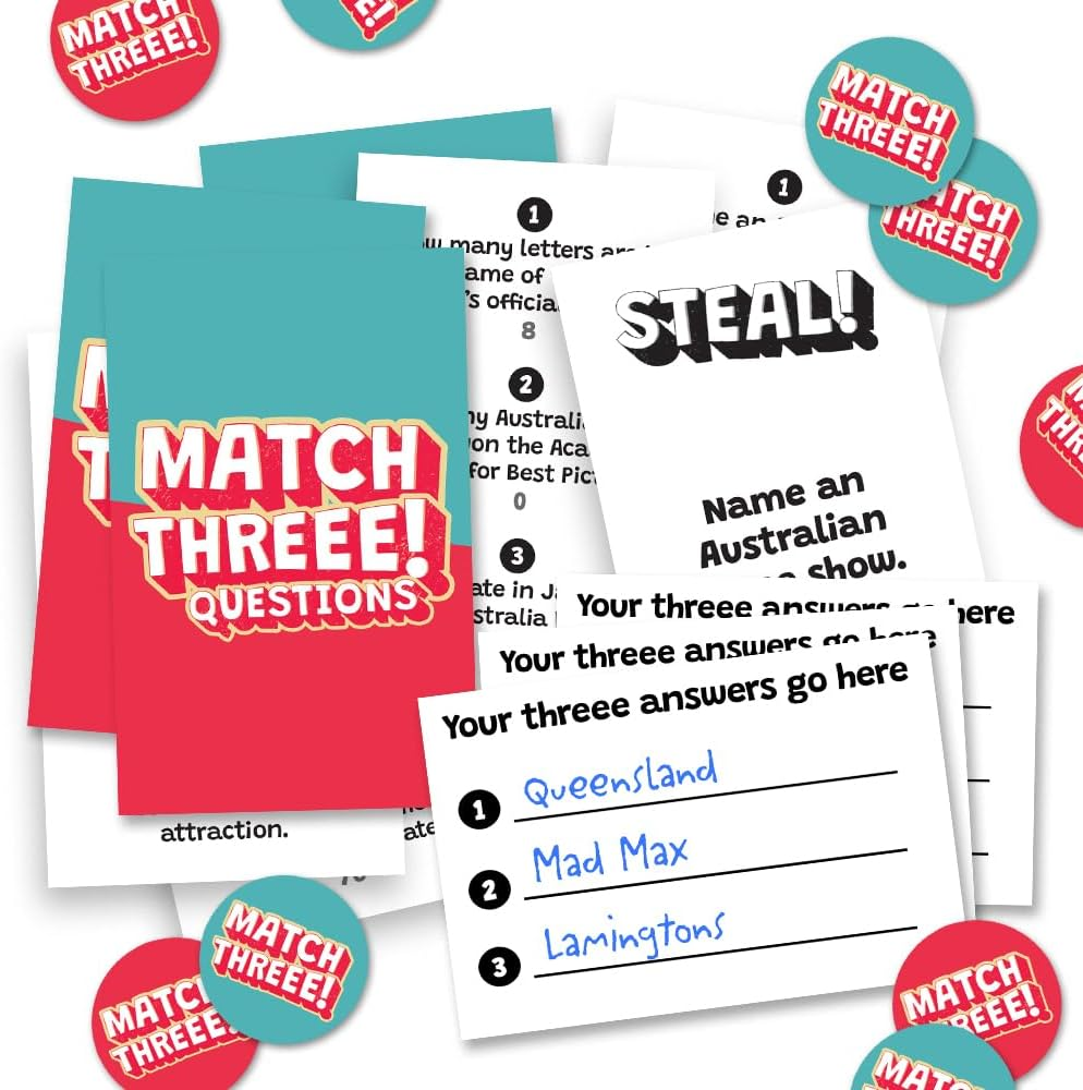 Match Three | Family Board Game | a Game for Aussies, Designed by Aussies