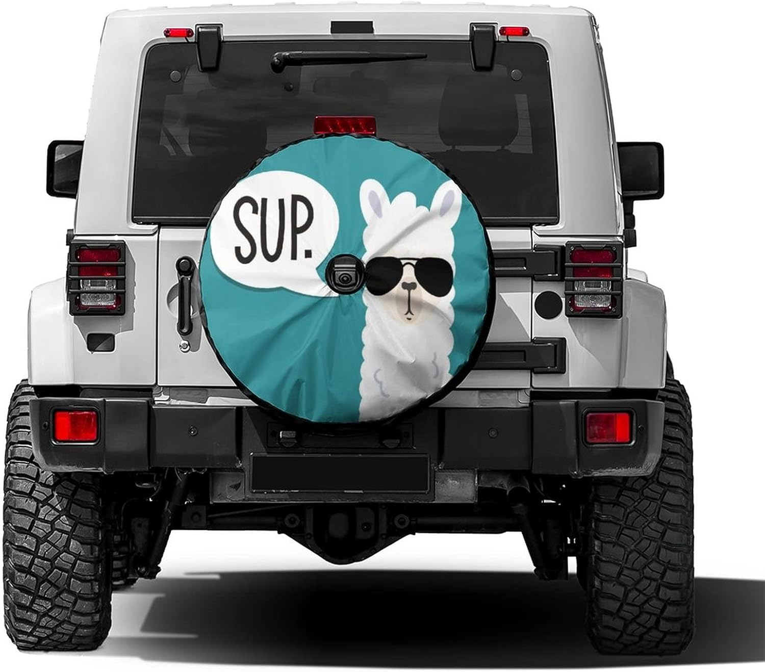 Funny Llama Spare Tire Cover Dust-Proof Wheel Tire Cover Fit Trailer, RV, SUV and Many Vehicle 17 Inch
