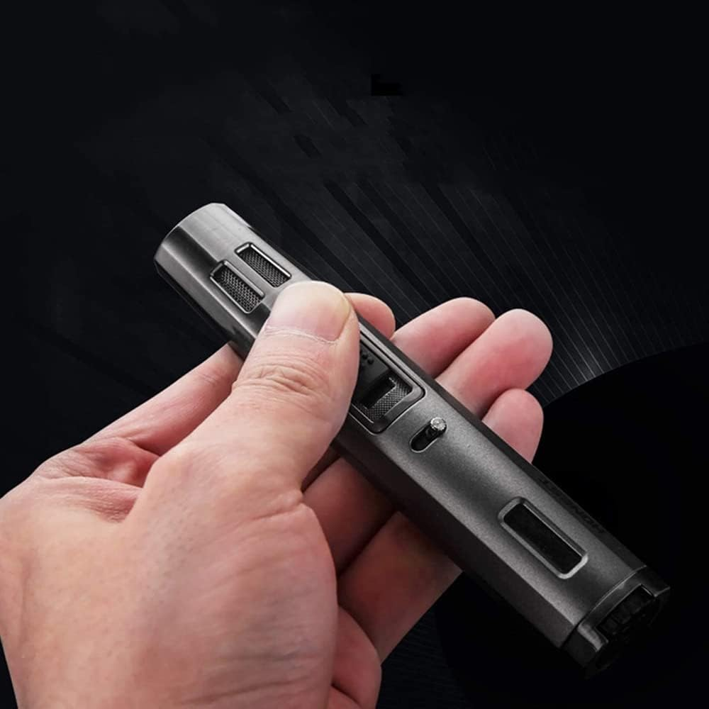 2Pack Torch Lighters Refillable Butane Gas Lighter Windproof Double Jet Flame Adjustable Butanetorch Blow Lighters for BBQ Camping(Without Gas) image number 2