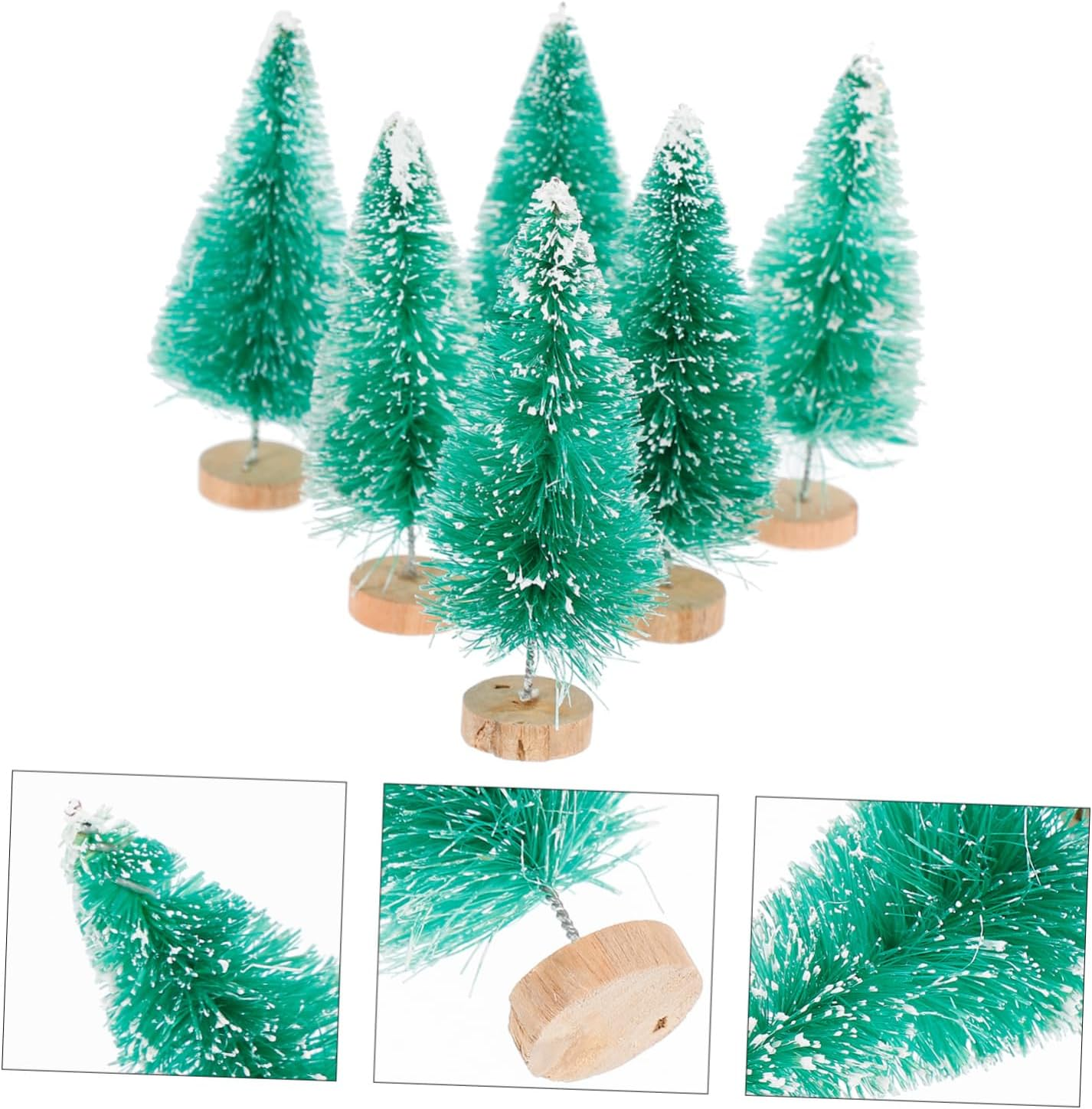 Ciieeo 12Pcs Mini Christmas Tree PVC Christmas Tree Decor Desktop Adornment Party Supplies for Home Shop image number 2