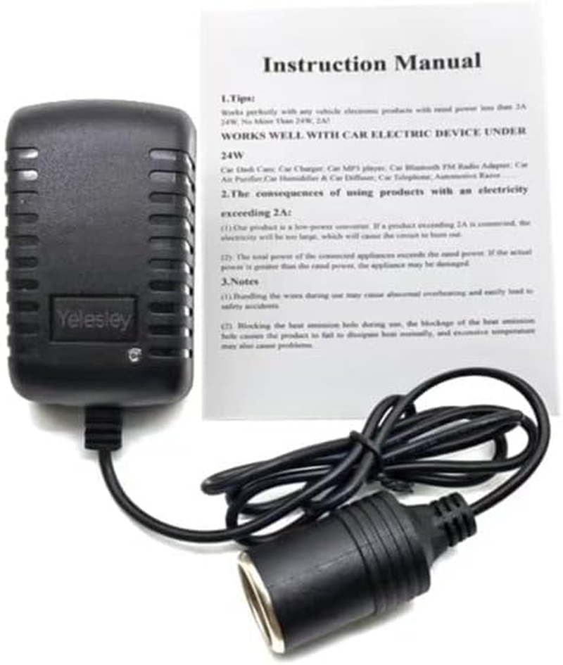 AC to DC Converter 2A 24W Car Cigarette Lighter Socket 110-240V to 12V AC/DC Power Adapter image number 5