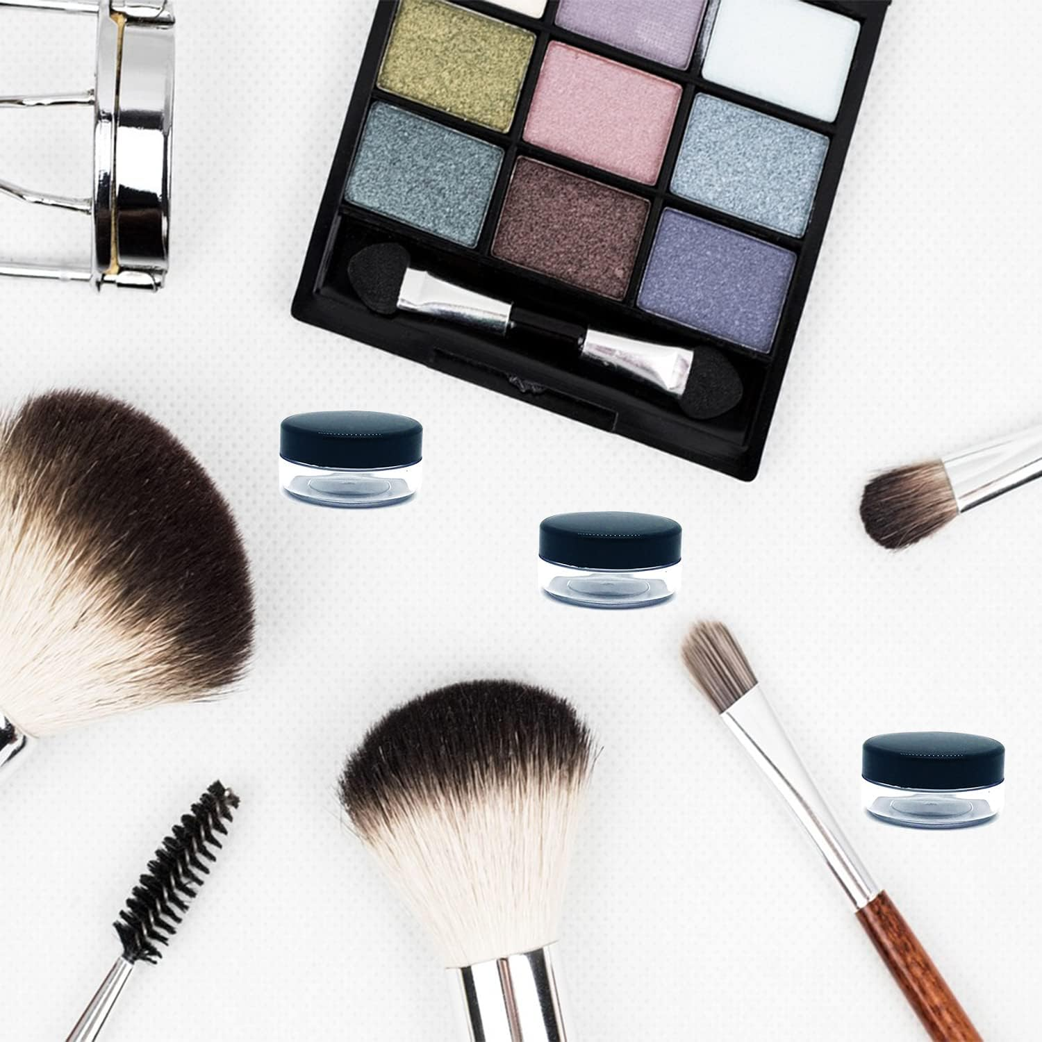 30 Pcs Cosmetic Containers, 10 Gram Empty Plastic Pots Cosmetic Sample Containers Travel Pots with Lids Lip Balm Pots Ointment Bottle Sample Jars for Creams Sample Make-Up Storage (Multi Color Lid)