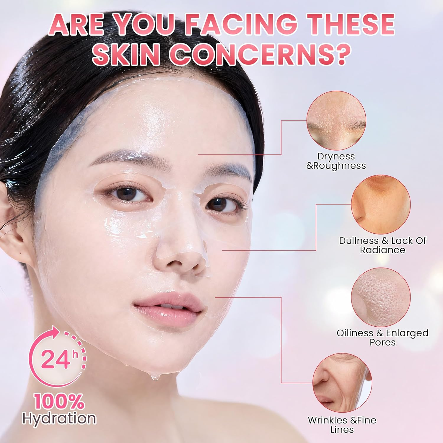 10 Pack Fruit Face Mask Set - Korean Face Mask Skincare for Women - Hydrating, Nourishing & Smoothing Skin, Improve Skin Tone - Natural Fruit & Plant Facial Masks Spa for All Skin Types image number 2