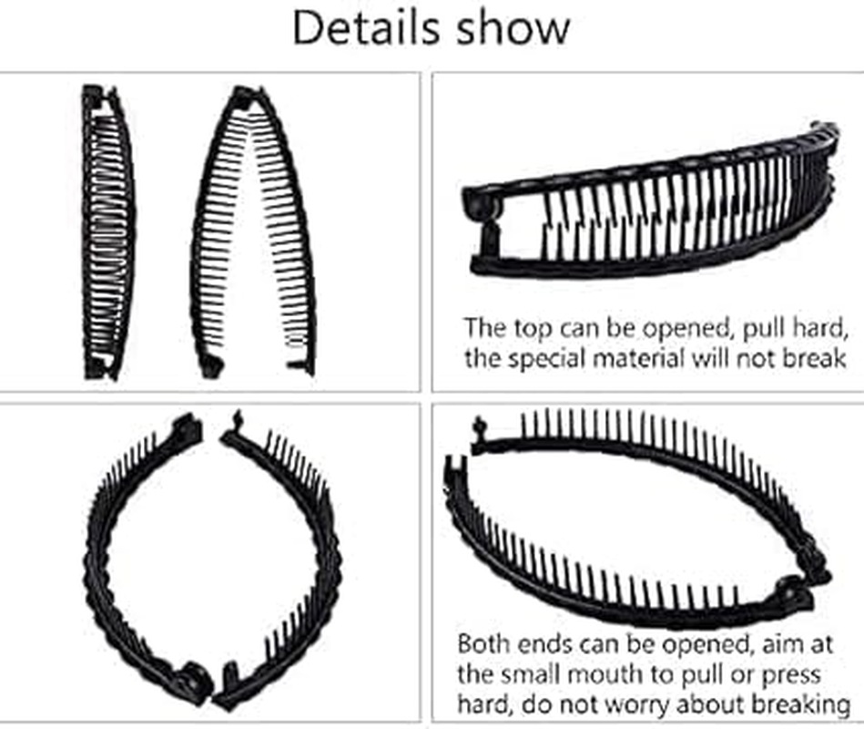 2 Pieces Large Banana Clip Fish Clips Long Hair Clips Banana Hair Claw Comb Grip Clips and Hair Clips Hair Accessories Black and Brown image number 4