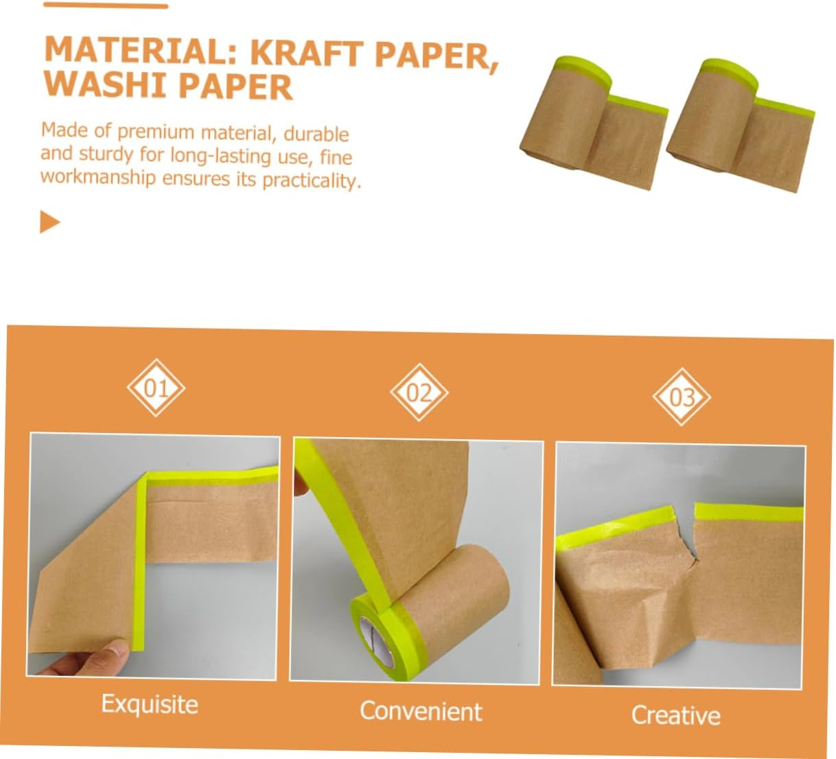 HOMSFOU Masking Paper Paint Masking Paper for Furniture and Car Protection 2 Rolls 15Cm X 11M for Upholstery Shelter image number 4