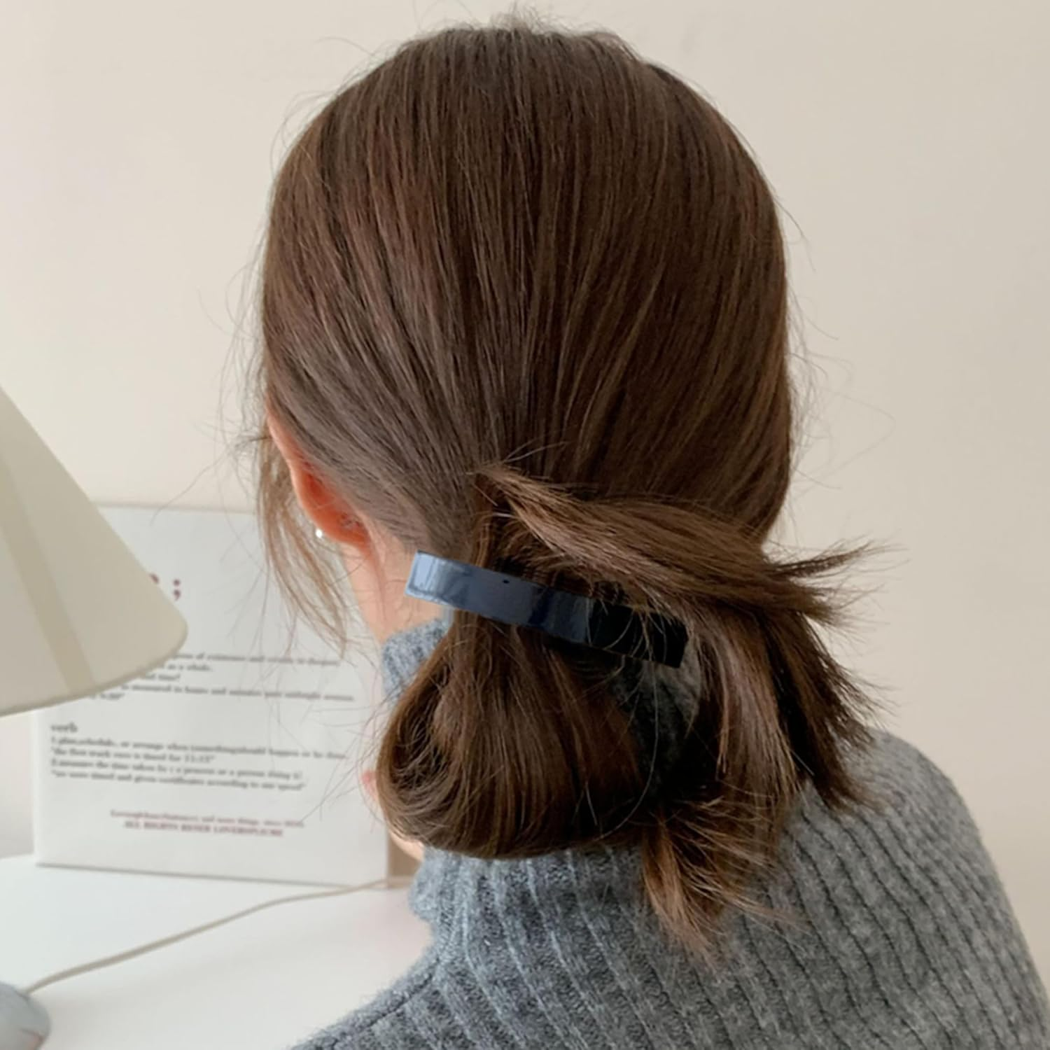 FSMILING Pack of 2 Women'S Large Hair Clips, Thick Hair, French Hair Clip, Automatic Hair Clips for Women, Thin Hair - 2Pack D image number 3