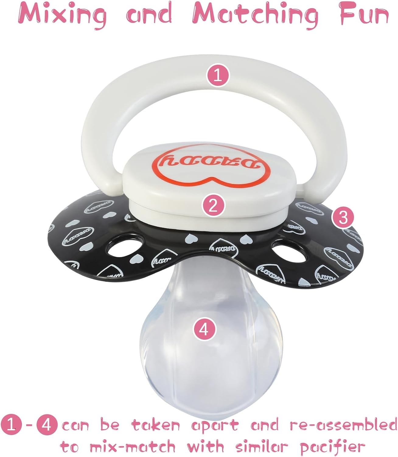 Adult Sized Pacifier Large Shield Pacifiers Butterfly Shaped Cute Printed Pacifier