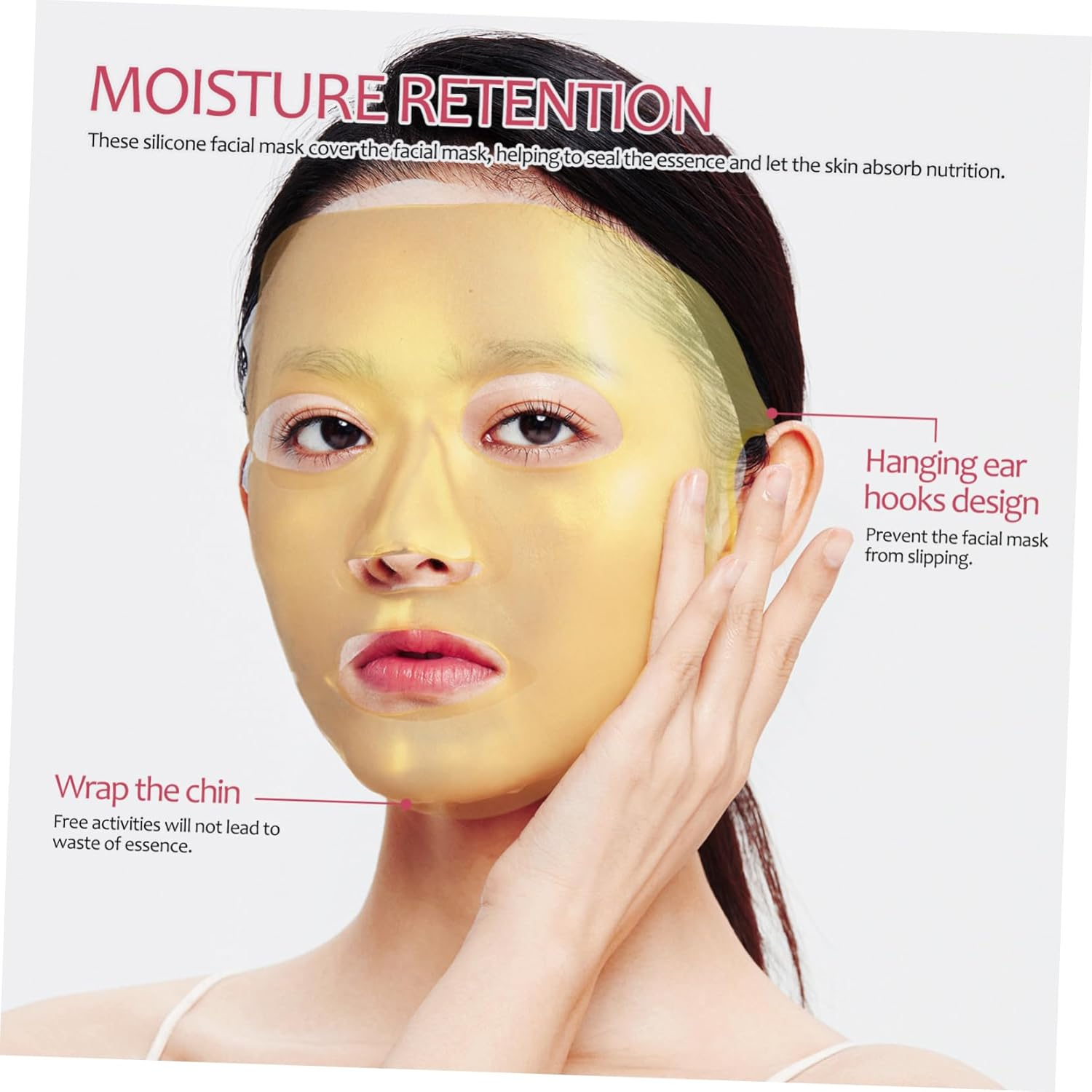 Beavorty 1Set Silicone Mask Cover Reusable Face Mask Covers Facial S Neck Sleep S Transparent Reusable Silicone Steam 3Pcs image number 2