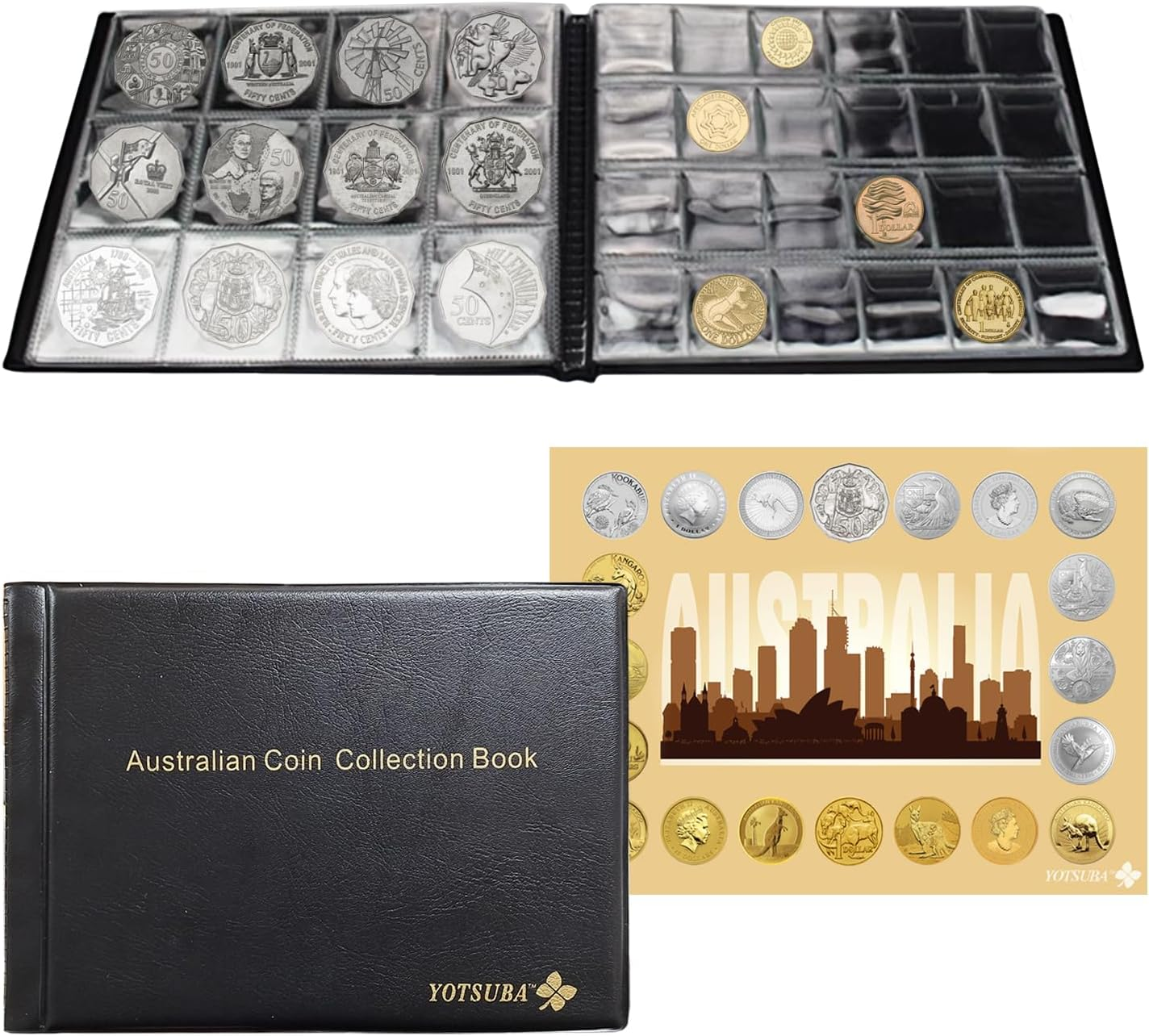 Yotsuba Coin Collection Book - Australian Special Edition with 300 Pockets, Two Pocket Sizes, and Illustrated Guide image number 5