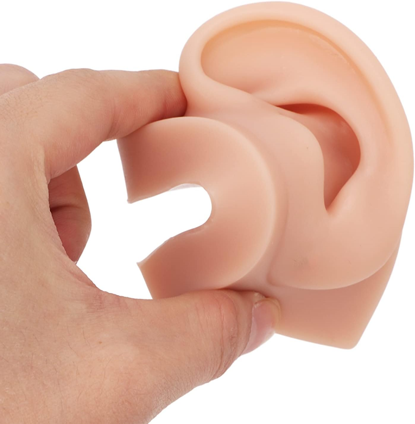 Silicone Ear Model, Left and Right Soft Flexible Model Fake Ear Piercing Practice, Human Ear Model, Realistic Silicone Ear for Jewelry Display, Acupuncture, Teaching (#2) - 2 image number 6