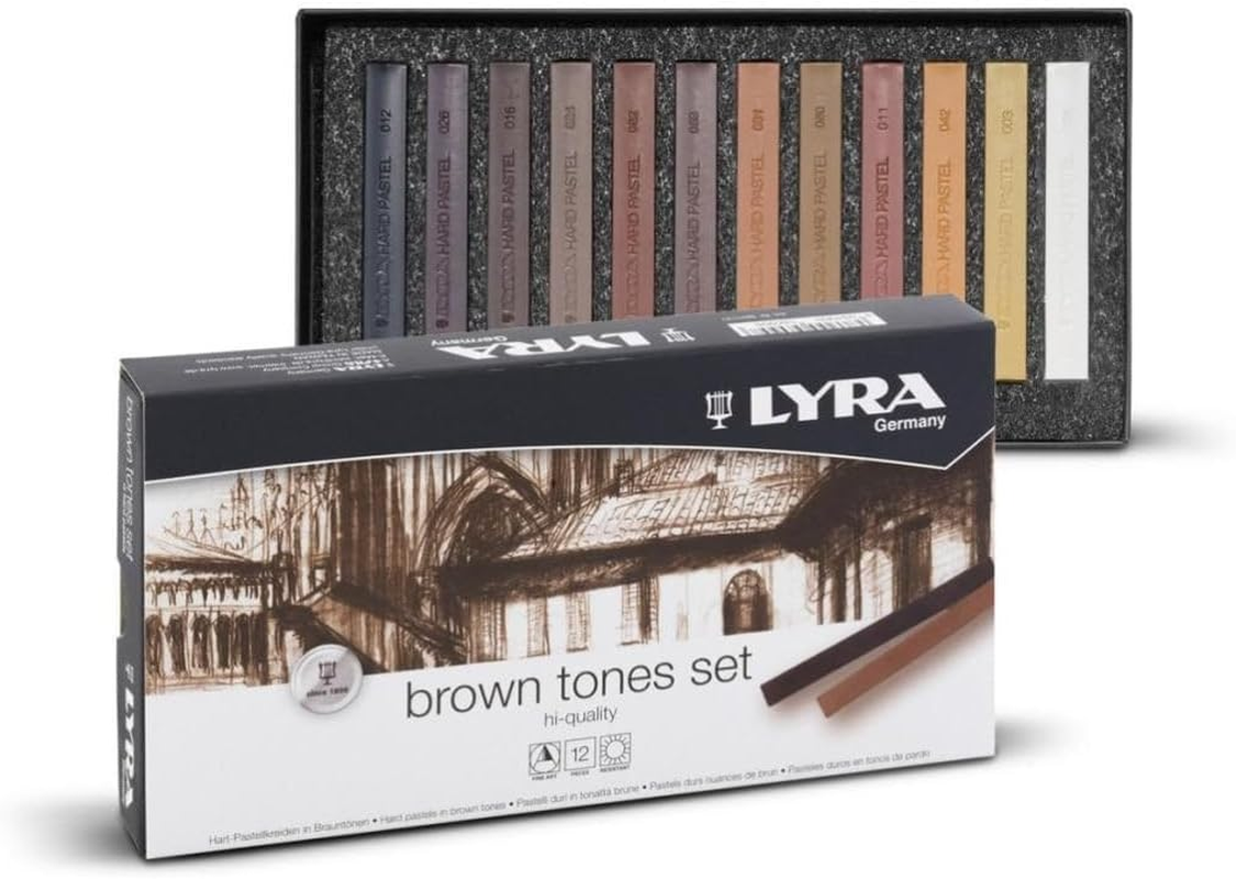 Lyra Polycrayon Soft Brown Tones Pastels Set (12 Pieces) image number 2