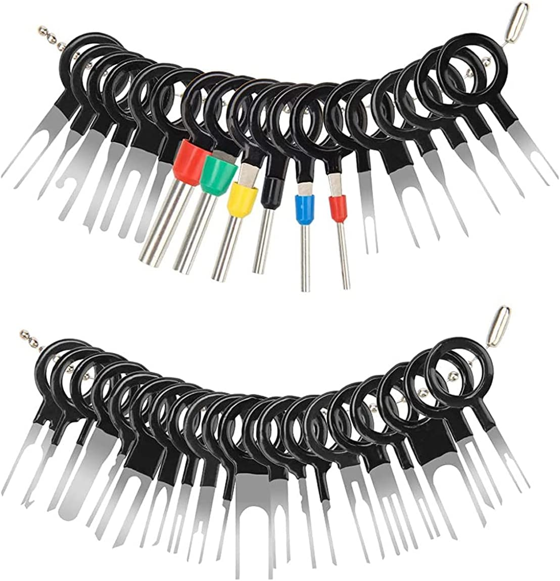 Terminal Removal Tool Kit Worthplanet 38Pcs Terminal Ejector Kit Wiring Crimp Connector Auto Terminals Removal Key Tool Pin Extractor Puller Repair Remover Key Tools for Auto Wire Connector W120049 image number 5