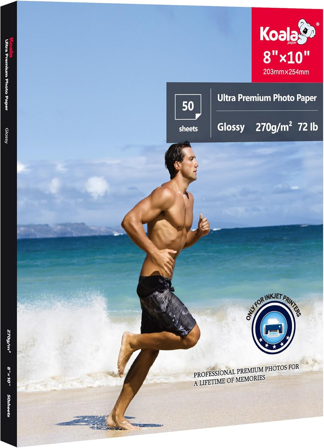 Koala Ultra Premium Photo Paper 8 X 10 in Glossy Photo Printer Paper for Inkjet Printer Water Resistant 50 Sheets 72Lb image number 6