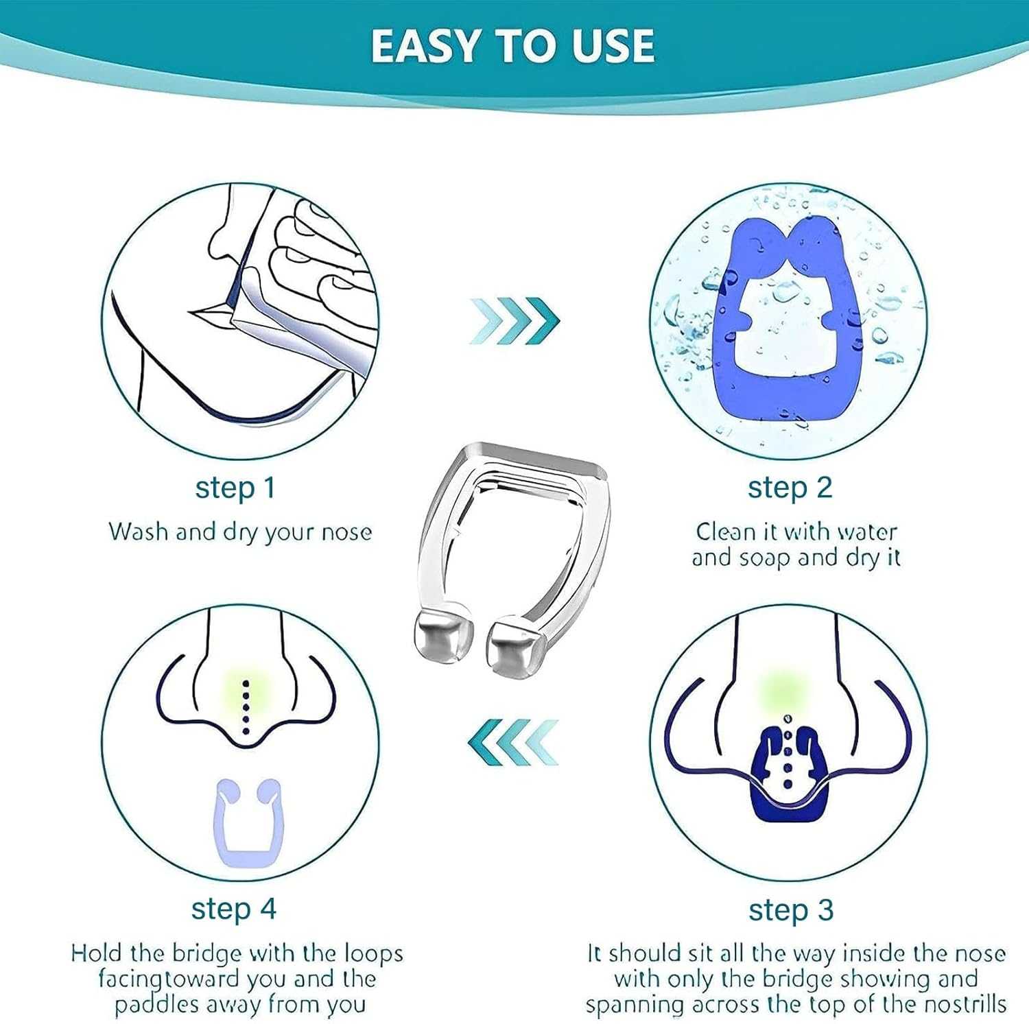 6PCS anti Snoring Nose Clip,Reusable Silicone Assisted Snoring Reducing Device,Silicone Snoring Solution,Effectively Relieving Snoring image number 1