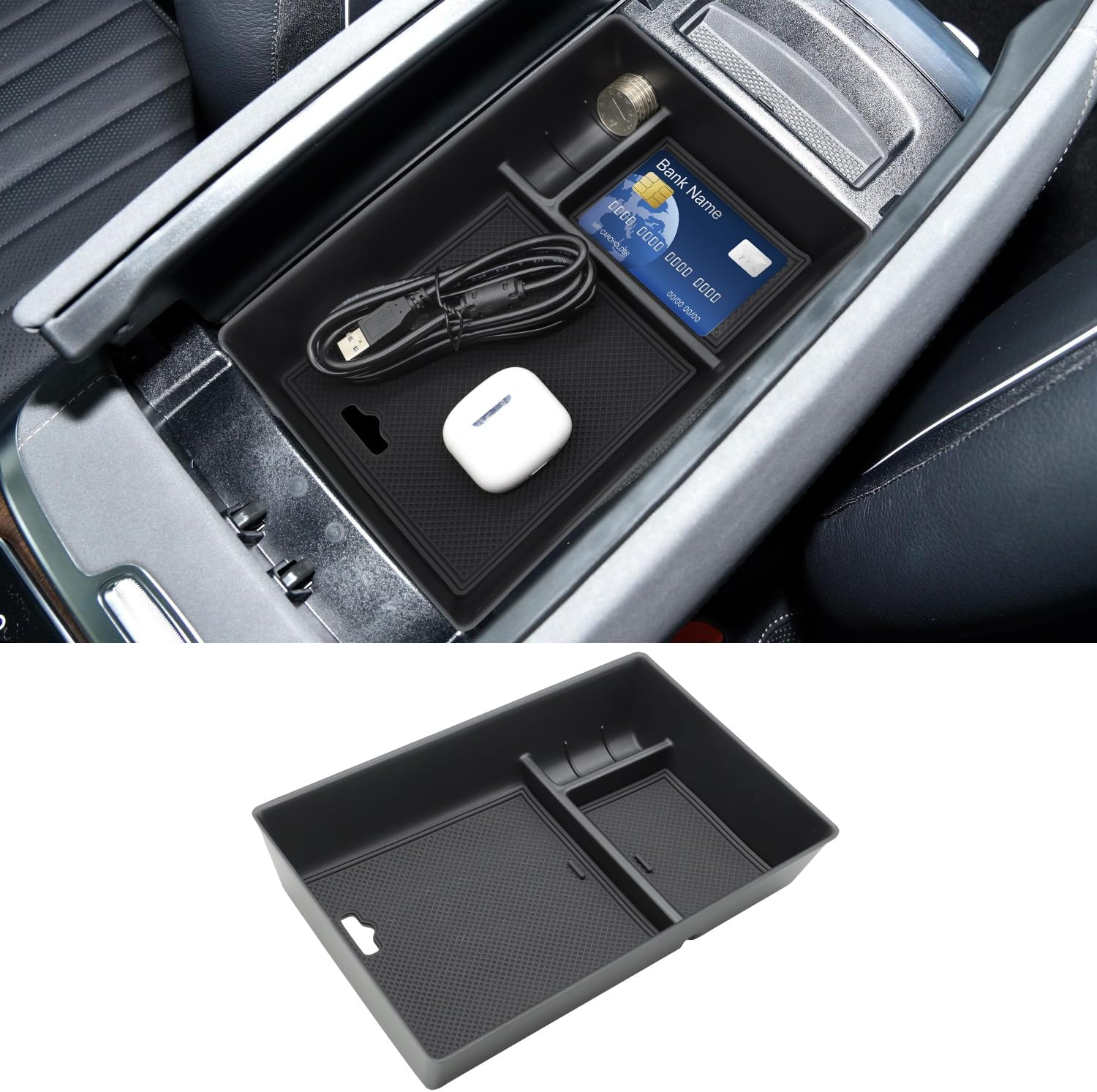 Yboueo for Benz EQE EQS Center Console Organizer Tray，Armrest Storage Box Compatible with Mercedes Benz EQE350 EQE350+ EQE500 EQS 400 450+ 580 AMG 2023+Interior Accessory image number 1