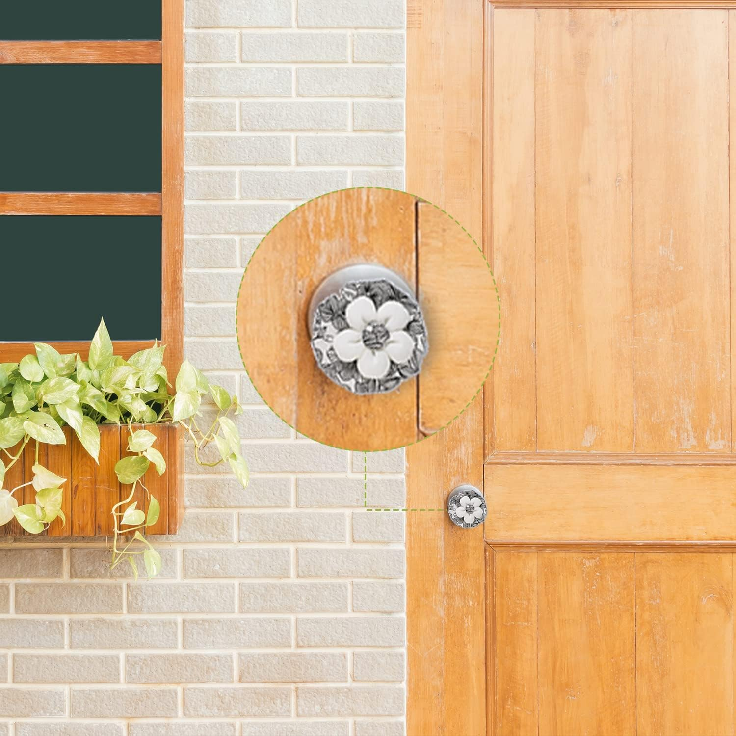 2Pcs Door Knob Covers, Soft Door Knob Protector Cover Reusable Washable Floral Door Handle Cushion with Cotton and Sponge, Decorative Door Handle Cover for Child Safety image number 4