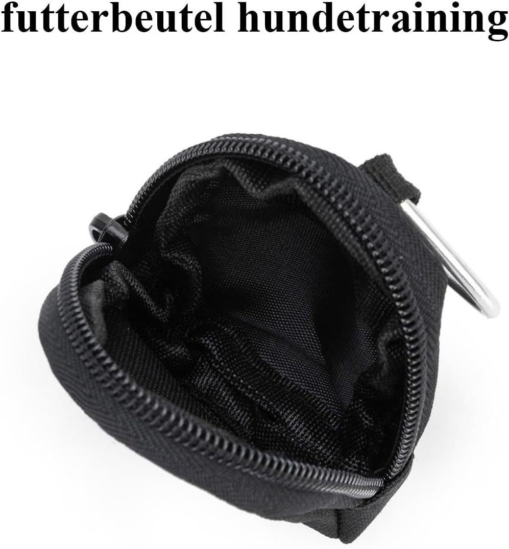 Mkemka Pack of 2 Coin Purse with Zip Purses Nylon Canvas Ring Bag Dog Treat Bag with Carabiner Key Bag image number 2