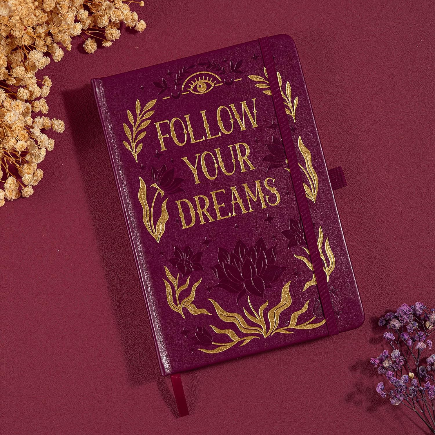 MGGAO College Rule Notebook for Women Men, 318 Numbered Pages Journal, A5 Butterfly Floral Journals for Writing, Aesthetic Notebooks, Work School Note Taking, 5.4" X 8.4" - Pink image number 4