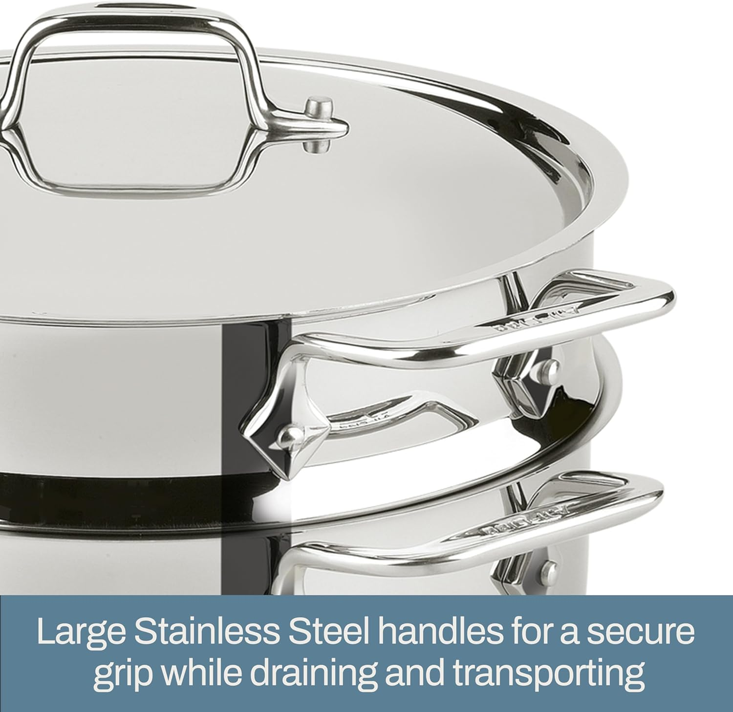 All-Clad E414S564 Stainless Steel Steamer Cookware, 5-Quart, Silver image number 1