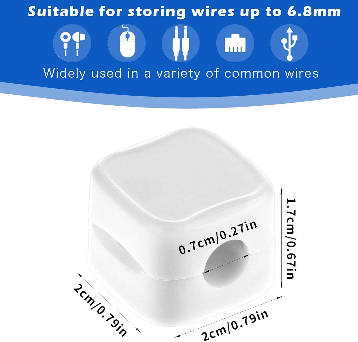 Magnetic Cable Clips Cord Organizer Magnetic Cord Holder Cable Smooth Adjustable Holder Keeper for Desktop,Nightstand,Wall,Home Office,Phone,Car (White) image number 5