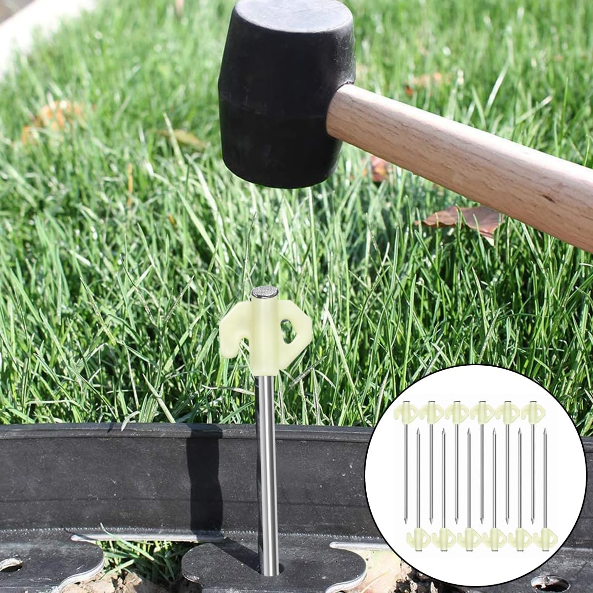 WELANE Eavy Duty Tent Stakes, 12PCS Luminous Aluminium Tent Pegs for Camping Tent, Canopies (0.6 X 20Cm) image number 3