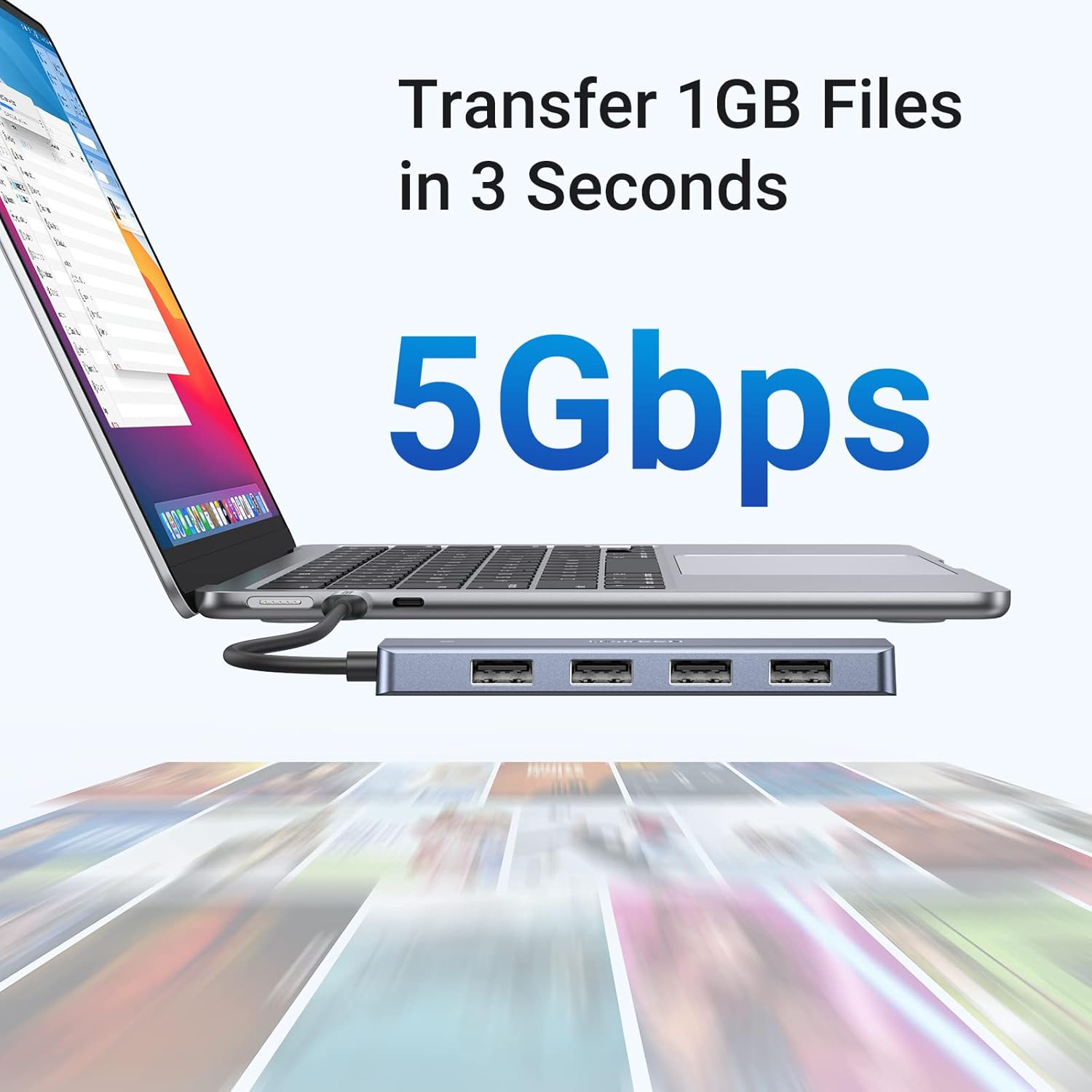 UGREEN USB C Hub 4 Ports with 5V/2.4A Power Supply, Type C Splitter Powered with 4 USB 3.0 for PC Laptop Tablet Phone Compatible with Macbook Imac Ipad Iphone 16/15 Pro Max Galaxy S25 (0.15M) image number 4