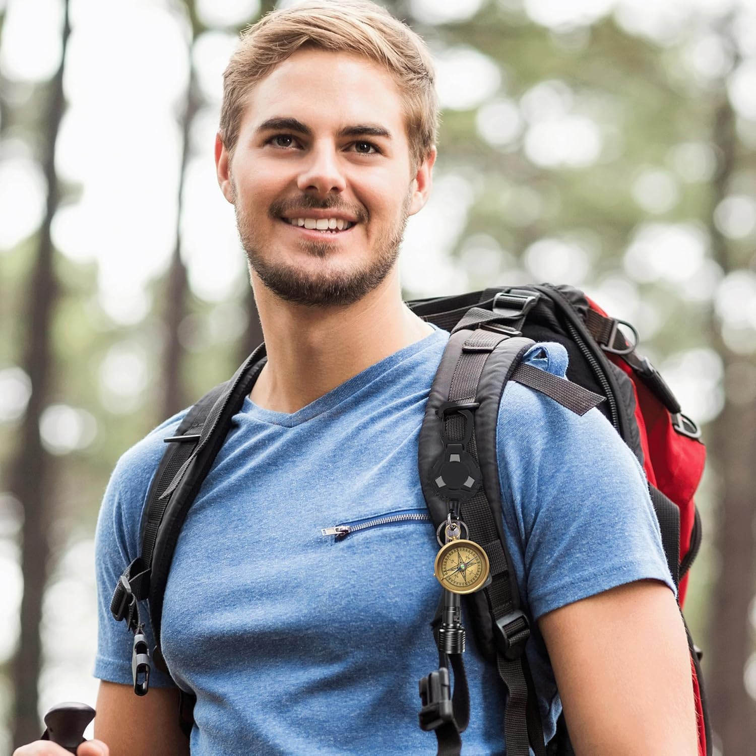 Aieve 2 Pack Heavy Duty Badge Holder, Carabiner Retractable Keychain, Outdoor Tactical ID Badge Reel with 31.5'' Coated Steel Cord, Bearing 8.0 Oz (Laser Grey) image number 6