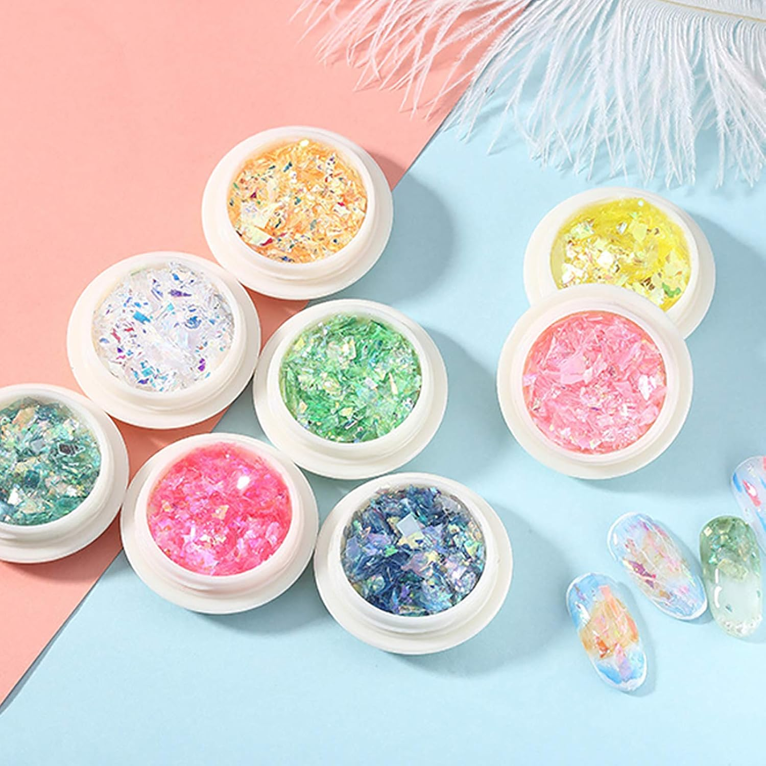 10 Boxes Irregular Candy Paper Iridescent Sequins Nail Decoration